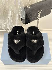 Bagsaaa Prada Shearling mules black - 1