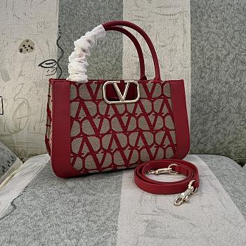 Bagsaaa Valentino Garavani Toile Iconographe Small Tote Bag Red 28cm
