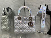 Bagsaaa Dior Lady Small Silver-Tone Iridescent and Metallic Cannage Lambskin - 1