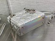 	 Bagsaaa Dior Lady Mini Silver-Tone Iridescent and Metallic Cannage Lambskin - 4