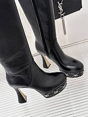 Bagsaaa Gucci GG studded leather ankle long boots black - 6