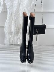 Bagsaaa Gucci GG studded leather ankle long boots black - 3