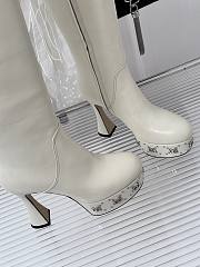 	 Bagsaaa Gucci GG studded leather ankle long boots white - 5