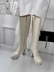 	 Bagsaaa Gucci GG studded leather ankle long boots white - 4