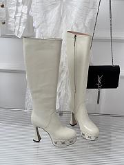 	 Bagsaaa Gucci GG studded leather ankle long boots white - 2