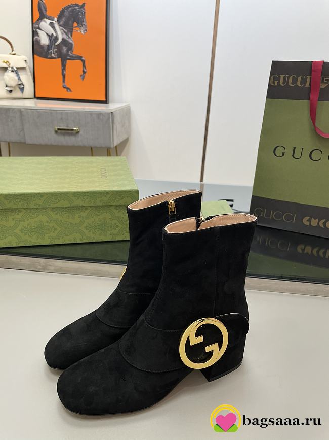 Bagsaaa Gucci Blondie Black Ankle Boots - 1