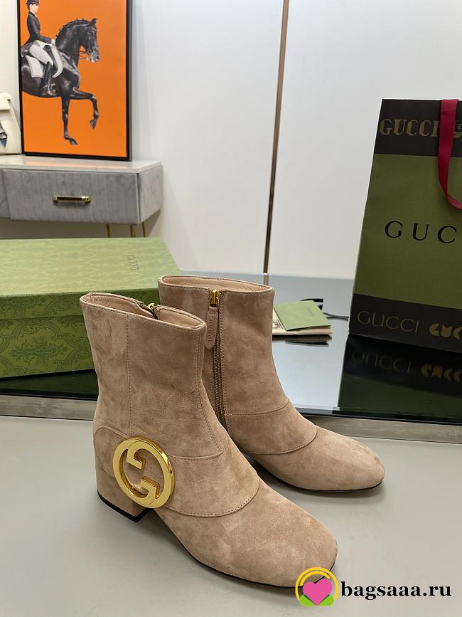 	 Bagsaaa Gucci Blondie Beige Ankle Boots - 1