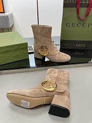 	 Bagsaaa Gucci Blondie Beige Ankle Boots - 3