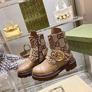 Bagsaaa Gucci Canvas And Leather GG Jumbo Boots - 1