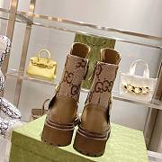 Bagsaaa Gucci Canvas And Leather GG Jumbo Boots - 4