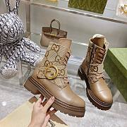 Bagsaaa Gucci Canvas And Leather GG Jumbo Boots - 5