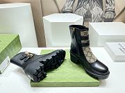 Bagsaaa Gucci Trip Printed Coated-canvas And Leather Ankle Boots - Black - 6