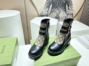 Bagsaaa Gucci Trip Printed Coated-canvas And Leather Ankle Boots - Black - 4