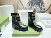 Bagsaaa Gucci Trip Printed Coated-canvas And Leather Ankle Boots - Black - 3