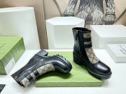 Bagsaaa Gucci Trip Printed Coated-canvas And Leather Ankle Boots - Black - 2
