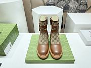 	 Bagsaaa Gucci Trip Printed Coated-canvas And Leather Ankle Boots - Brown - 1