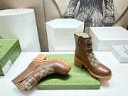 	 Bagsaaa Gucci Trip Printed Coated-canvas And Leather Ankle Boots - Brown - 4