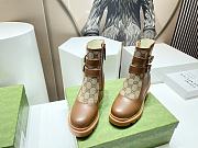 	 Bagsaaa Gucci Trip Printed Coated-canvas And Leather Ankle Boots - Brown - 2