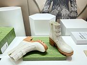 	 Bagsaaa Gucci Trip Printed Coated-canvas And Leather Ankle Boots - White - 5