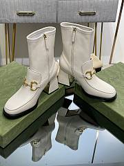 	 Bagsaaa Gucci Horsebit Ankle Boots White - 1