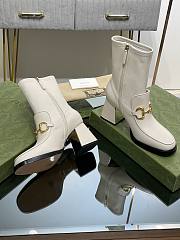 	 Bagsaaa Gucci Horsebit Ankle Boots White - 3
