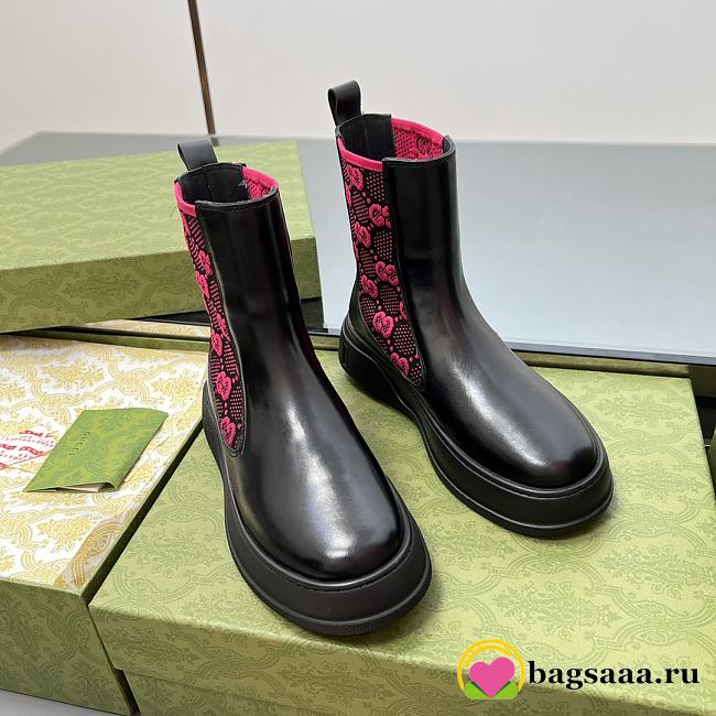 Bagsaaa Gucci 'GG' Ankle Boots Black/pink - 1