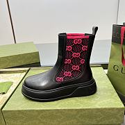 Bagsaaa Gucci 'GG' Ankle Boots Black/pink - 5