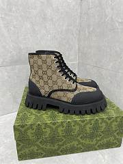 Bagsaaa Gucci GG Canvas Ankle Sloe Boot - Black - 6