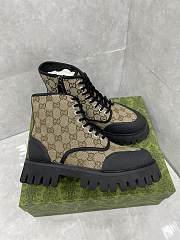 Bagsaaa Gucci GG Canvas Ankle Sloe Boot - Black - 5
