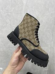 Bagsaaa Gucci GG Canvas Ankle Sloe Boot - Black - 3