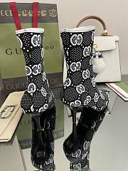 Bagsaaa Gucci Tom Heel Boots - Black and white - 4