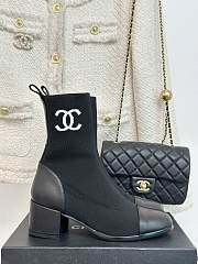 	 Bagsaaa Chanel Ankle Short Boots Black - 5
