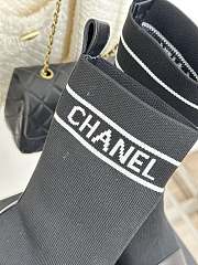Bagsaaa Chanel Beaded Pearl Sock Boots Black - 4