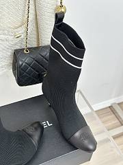 Bagsaaa Chanel Beaded Pearl Sock Boots Black - 5