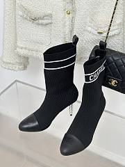 Bagsaaa Chanel Beaded Pearl Sock Boots Black - 6