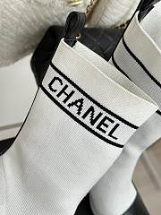 	 Bagsaaa Chanel Beaded Pearl Sock Boots White - 3