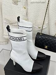	 Bagsaaa Chanel Beaded Pearl Sock Boots White - 5