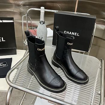 Bagsaaa Chanel Chelsea Black Leather Boots