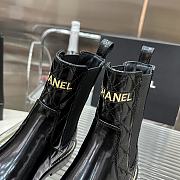 	 Bagsaaa Chanel Chelsea Black Patent Leather Boots - 6