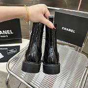 	 Bagsaaa Chanel Chelsea Black Patent Leather Boots - 5