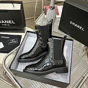 	 Bagsaaa Chanel Chelsea Black Patent Leather Boots - 2