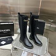	 Bagsaaa Chanel Chelsea Black Leather Long Boots - 1