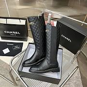 	 Bagsaaa Chanel Chelsea Black Leather Long Boots - 6