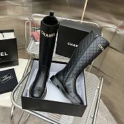 	 Bagsaaa Chanel Chelsea Black Leather Long Boots - 5