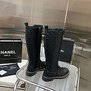 	 Bagsaaa Chanel Chelsea Black Leather Long Boots - 4