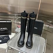 	 Bagsaaa Chanel Chelsea Black Leather Long Boots - 3