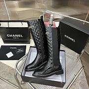 	 Bagsaaa Chanel Chelsea Black Patent Leather Long Boots - 6