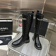 	 Bagsaaa Chanel Chelsea Black Patent Leather Long Boots - 5