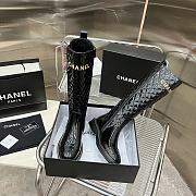 	 Bagsaaa Chanel Chelsea Black Patent Leather Long Boots - 3