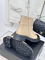 Bagsaaa Chanel Chelsea Beige Leather Boots - 2
